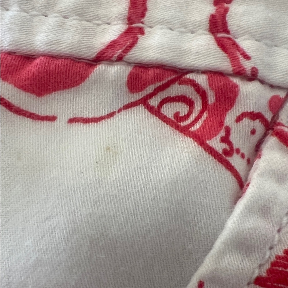 Lilly Pulitzer Spin the Bottle Party Print Pink Red White Chino Shorts Sz 2 - Picture 9 of 11